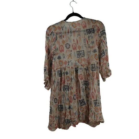 Velvet by Graham and Spencer Tawni Cleo Embroidered Peasant Boho MINI Dress - Picture 2 of 12